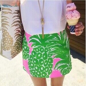 Lilly Pulitzer Pink Flamenco Pineapple Tate Skirt